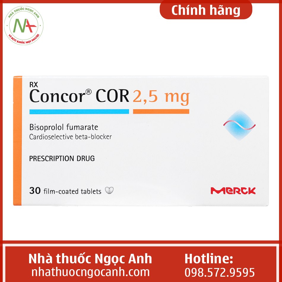 Thuốc Concor COR 2.5mg là thuốc gì? Giá bao nhiêu? Mua ở đâu