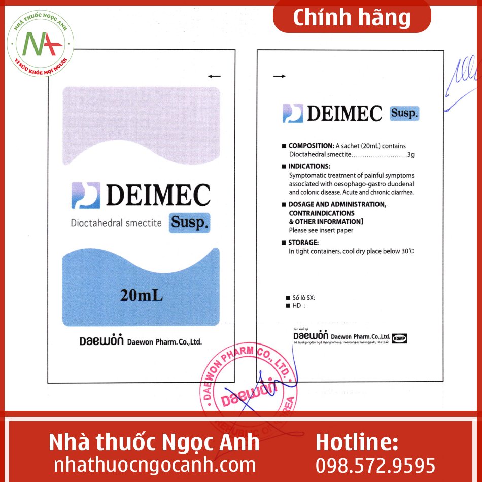 Hướng dẫn sử dụng thuốc Deimec Susp