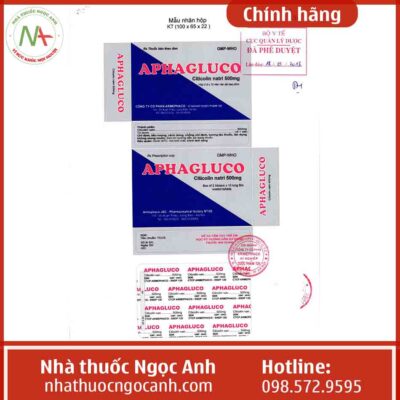 Nhãn thuốc Aphagluco 500mg