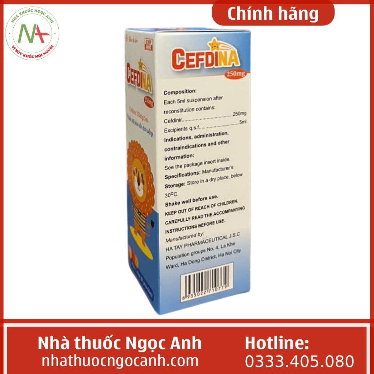 Cefdina 250mg/5ml