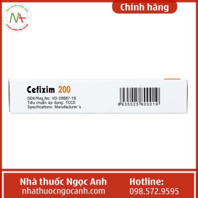 Hộp thuốc Cefixim 200 VPC