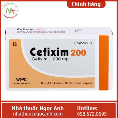 Hộp thuốc Cefixim 200 VPC