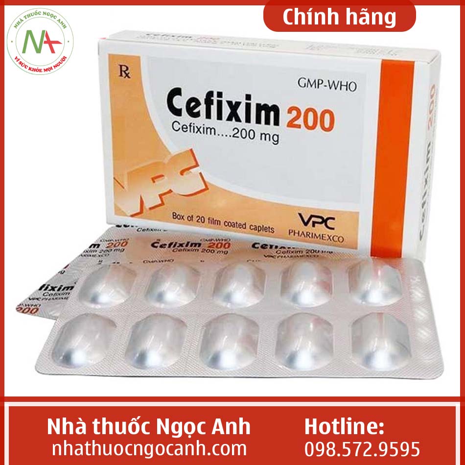 Hộp thuốc Cefixim 200 VPC