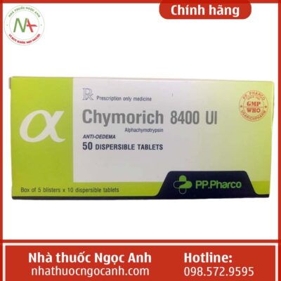 Hộp thuốc Chymorich 8400 UI