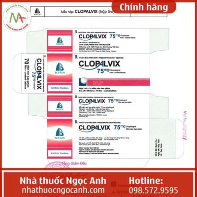 Nhãn thuốc Clopalvix 75mg Film-coated tablets