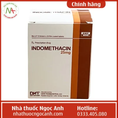 Hộp thuốc Indomethacin 25mg Hataphar