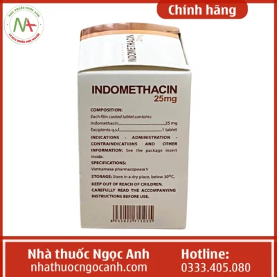 Hộp thuốc Indomethacin 25mg Hataphar