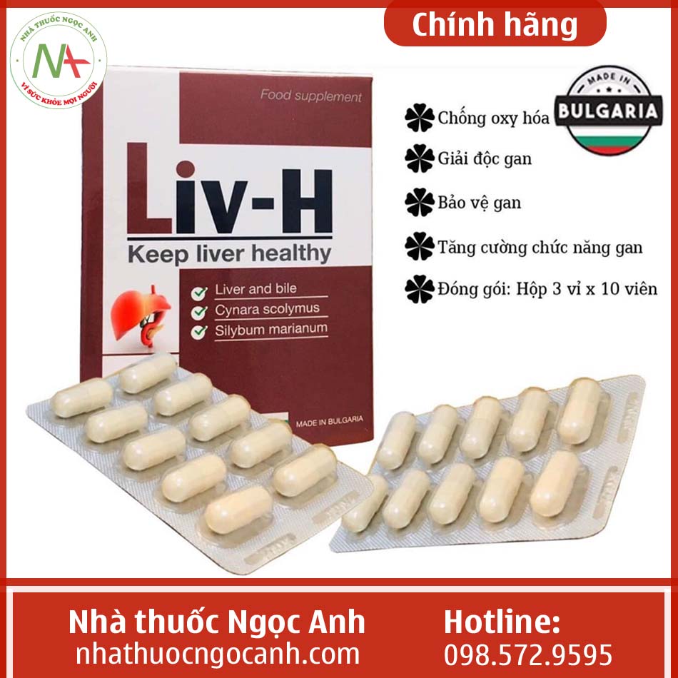 Hộp Liv-H Fortex Nutraceuticals chính hãng