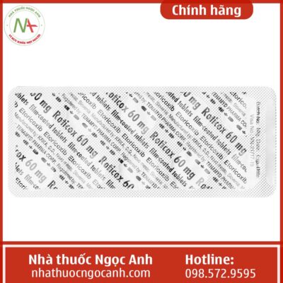 Vỉ thuốc Roticox 60mg film-coated tablets