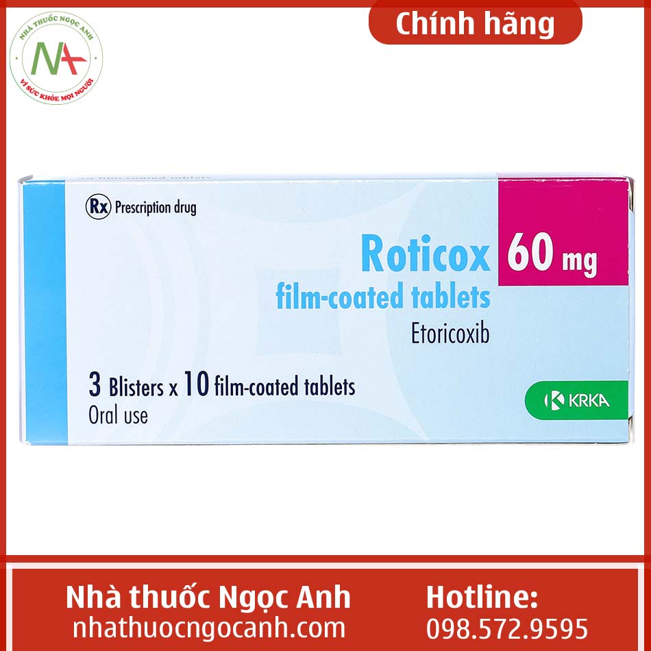 Hộp Roticox 60mg film-coated tablets