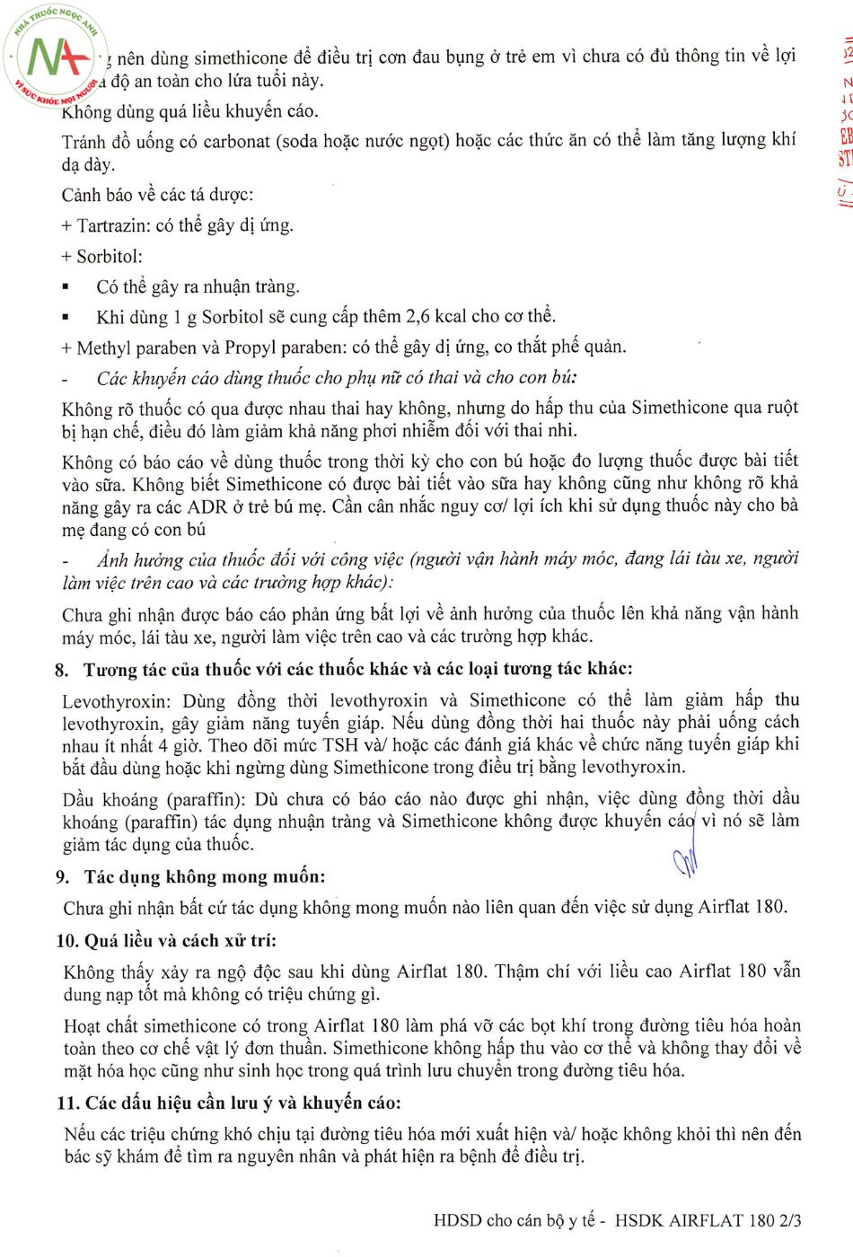 Hướng dẫn sử dụng thuốc Airflat 180 trang 2