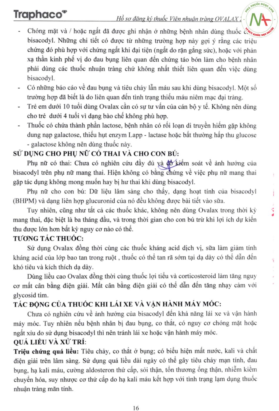 Hướng dẫn sử dụng thuốc Ovalax trang 3