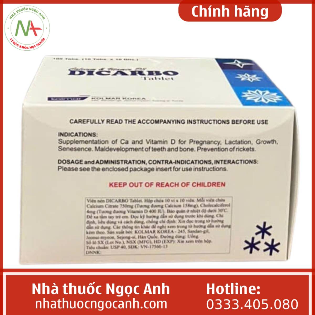 Hộp thuốc Dicarbo Tablet