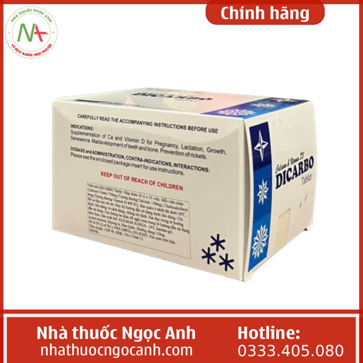 Hộp thuốc Dicarbo Tablet