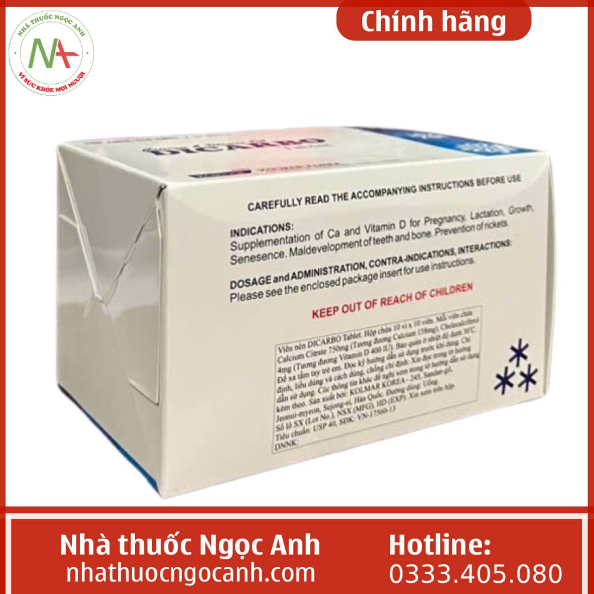 Hộp thuốc Dicarbo Tablet