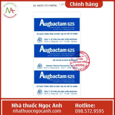 Nhãn thuốc Augbactam 625