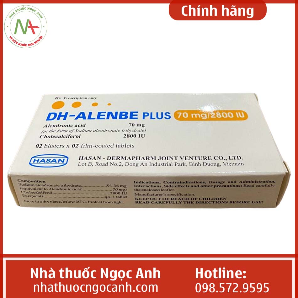 Hộp thuốc DH-Alenbe Plus 70mg/2800IU