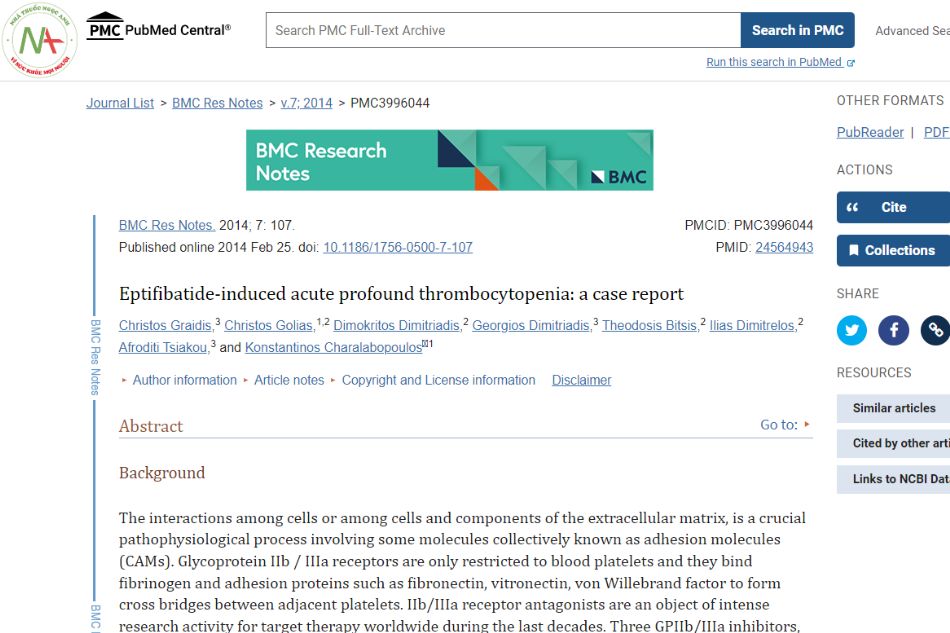 Eptifibatide-induced acute deep thrombocytopenia: a case report