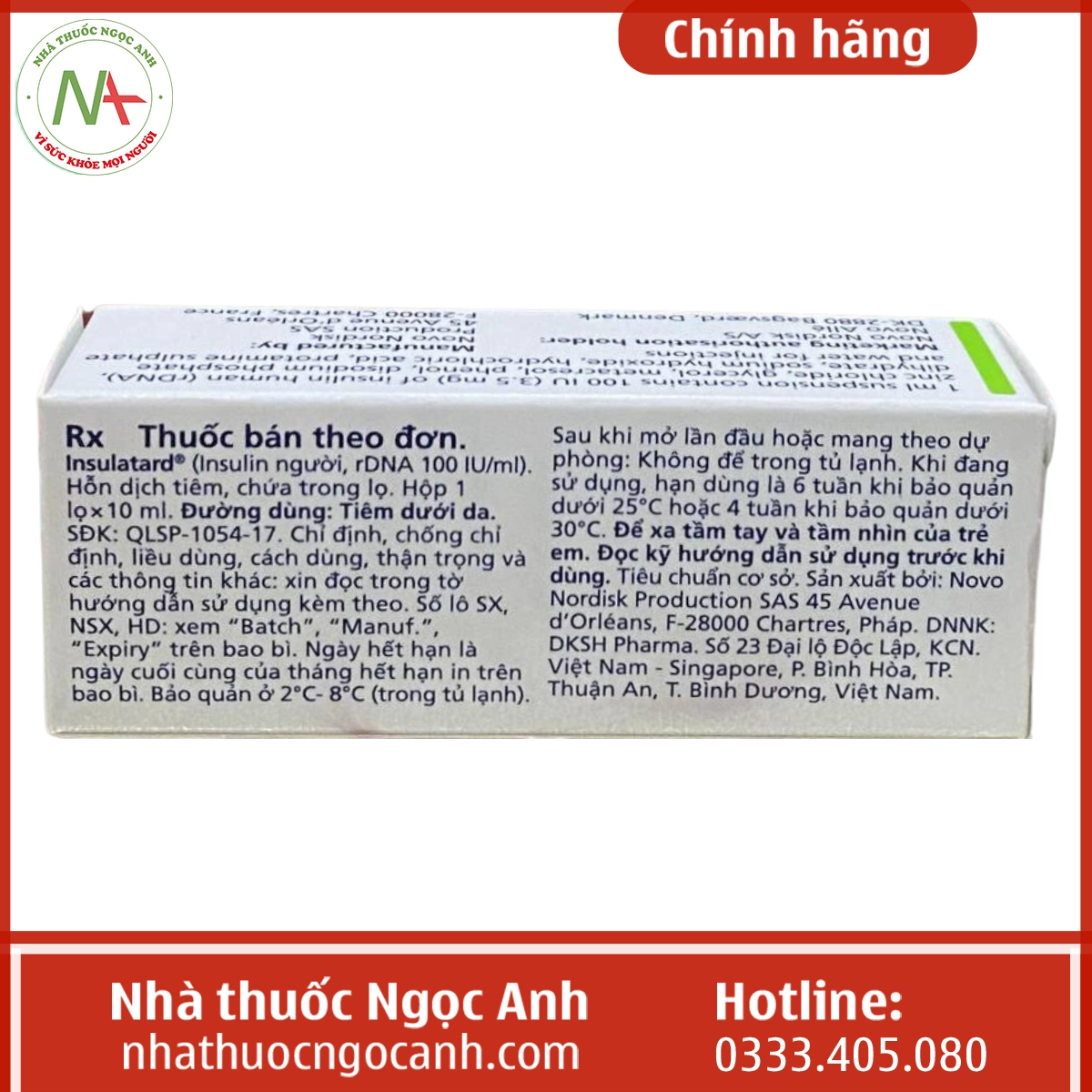 Hộp thuốc Insulatard 100IU/ml