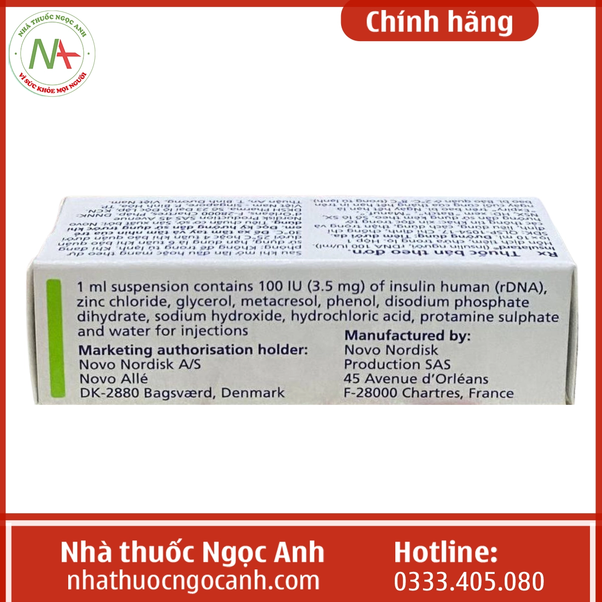 Hộp thuốc Insulatard 100IU/ml