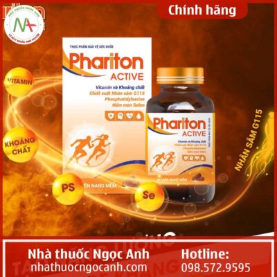 Phariton Active chứa nhiều vitamin, khoáng chất và nhân sâm