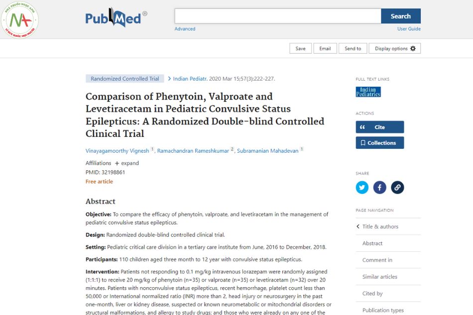 Comparison of Phenytoin, Valproate and Levetiracetam in Pediatric Convulsive Status Epilepticus: A Randomized Double-blind Controlled Clinical Trial