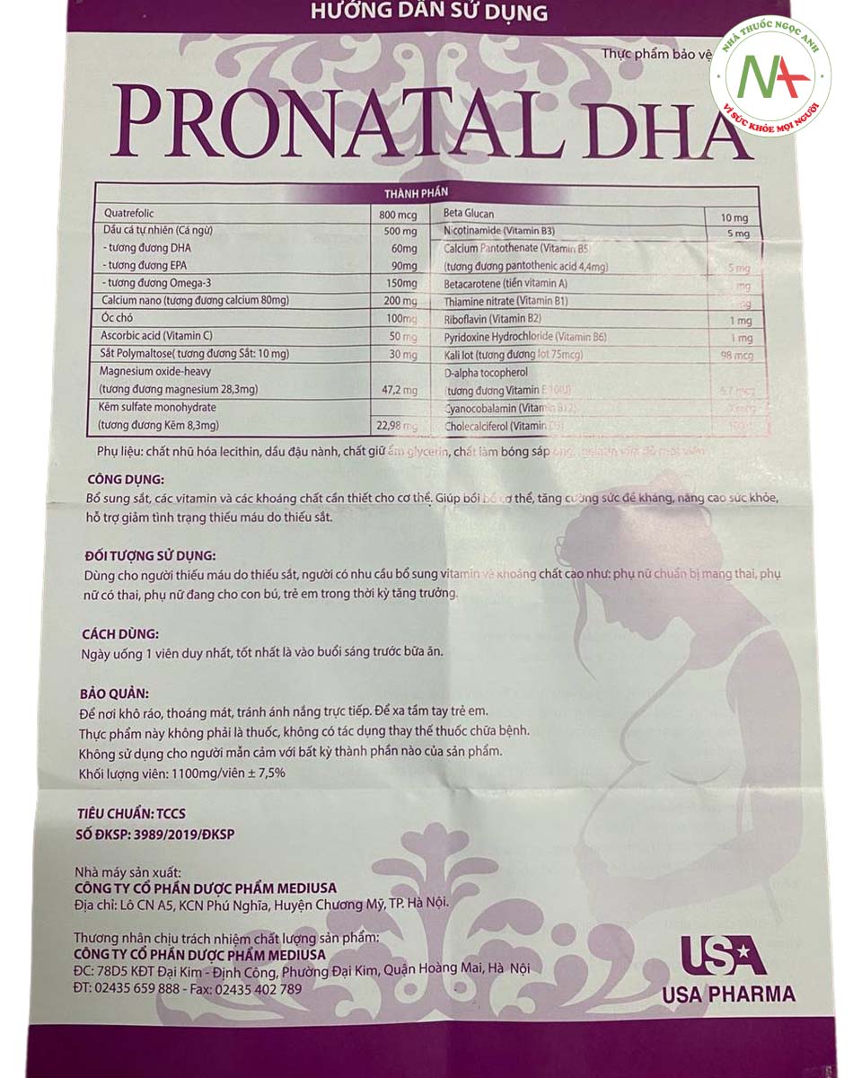 Hướng dẫn sử dụng sản phẩm Pronatal DHA