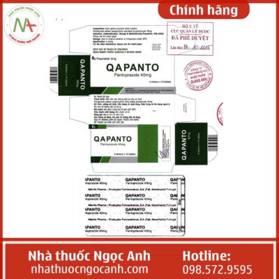 Nhãn thuốc Qapanto 40mg