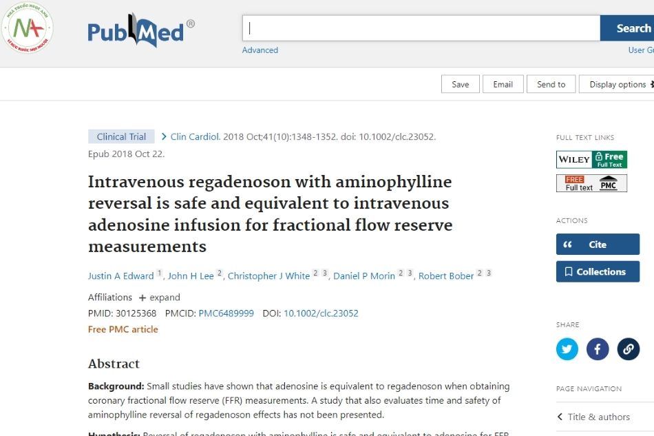 Intravenous regadenoson with aminophylline reversal is safe and equivalent to intravenous adenosine for measurement of partial flow reserve.