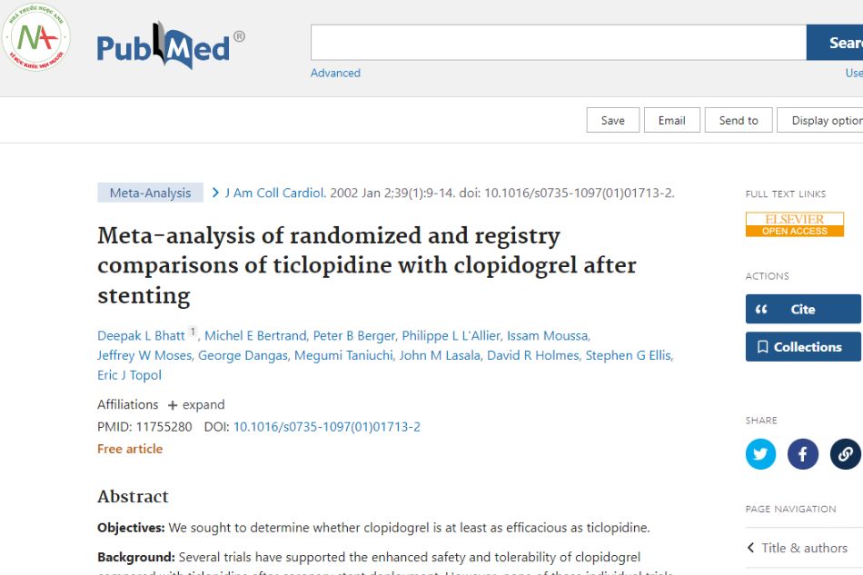 Meta-analysis of randomized comparisons and registries of ticlopidine with clopidogrel after stenting