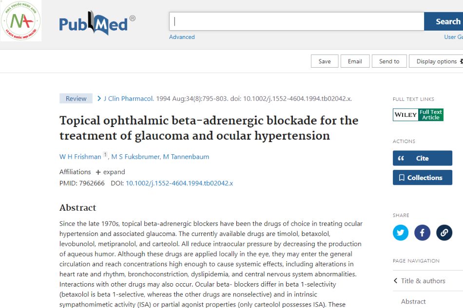 Topical beta-adrenergic blocker eye drops for the treatment of glaucoma and glaucoma