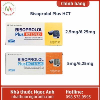 Bisoprolol Plus HCT 5/6.25 và Bisoprolol Plus HCT 2.5/6.25