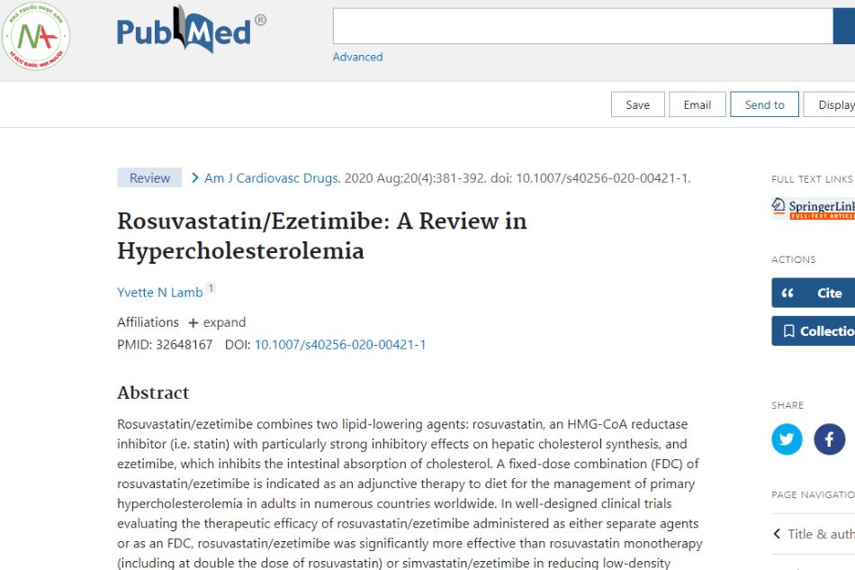 Rosuvastatin/Ezetimibe: A Review in Hypercholesterolemia