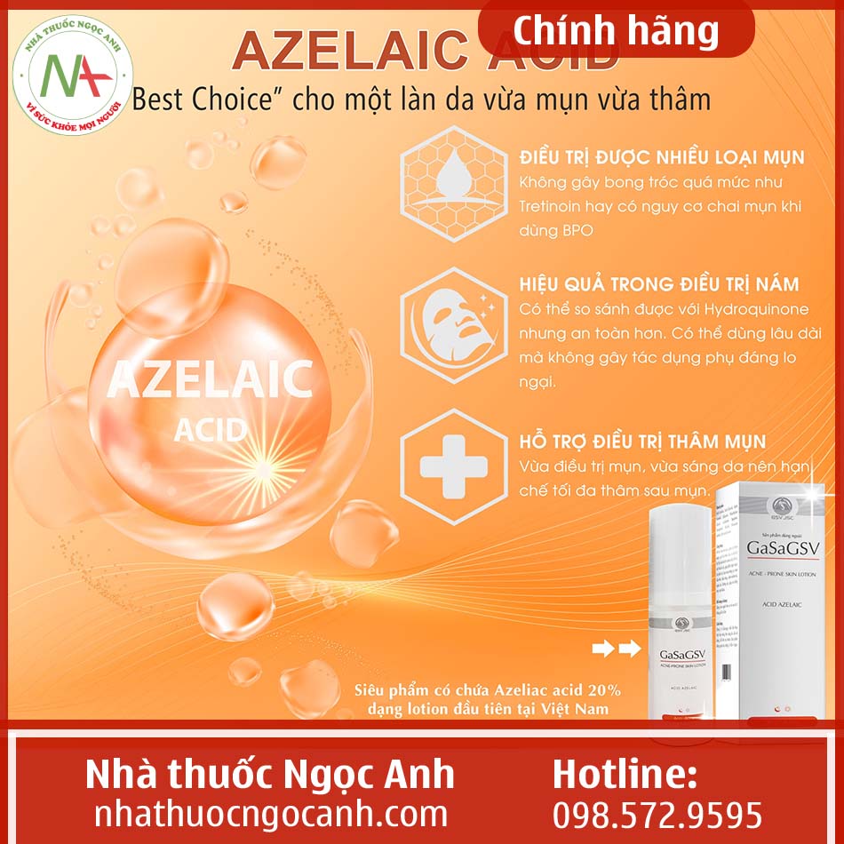 GaSaGSV 30ml chứa azelaic acid