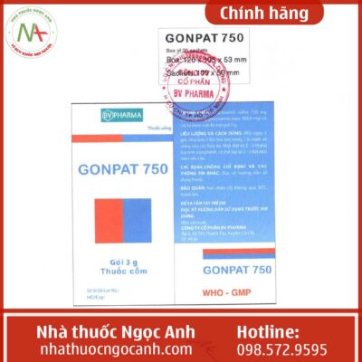 Nhãn thuốc Gonpat 750
