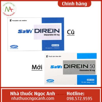 Thay đổi mẫu hộp thuốc Savi Direin 50