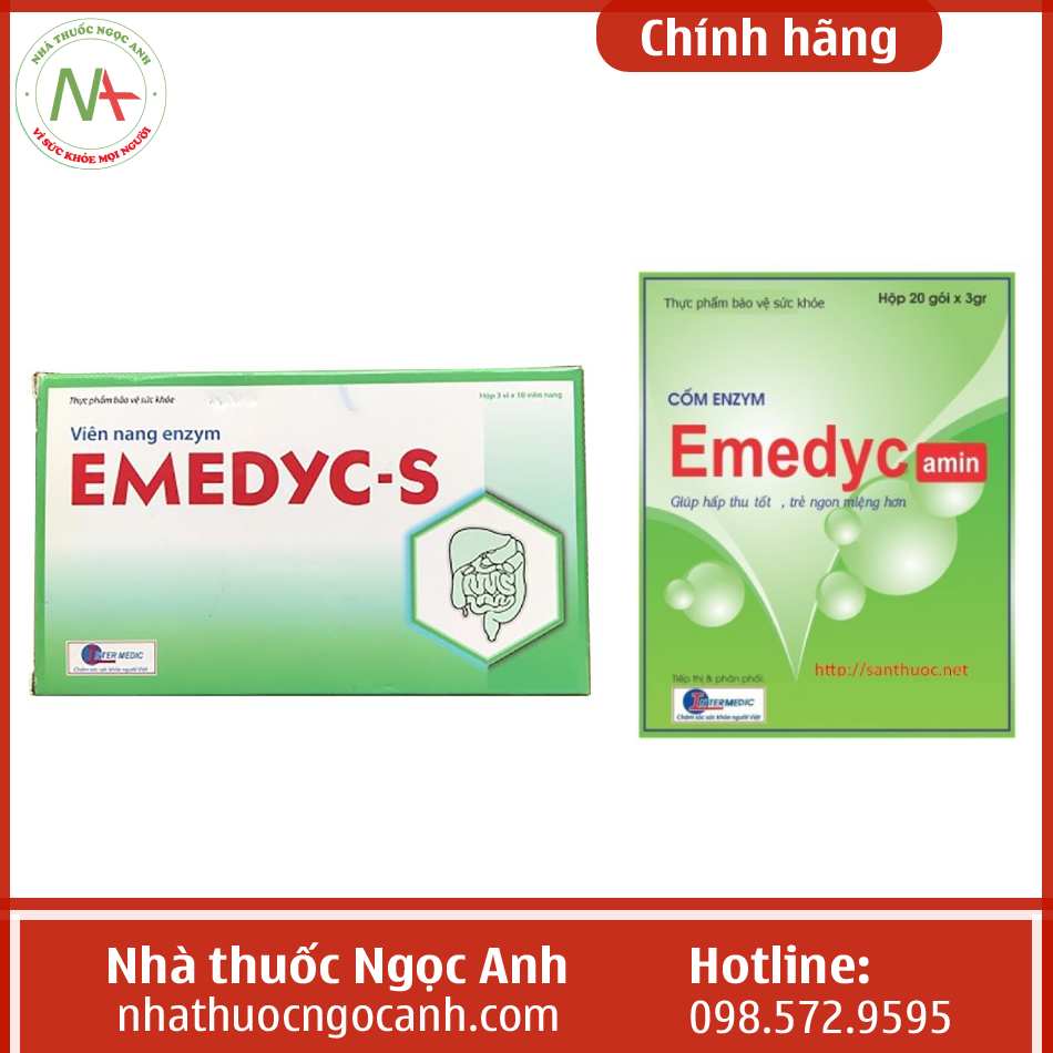 Viên nang enzym Emedyc-S và cốm enzym Emedyc-S