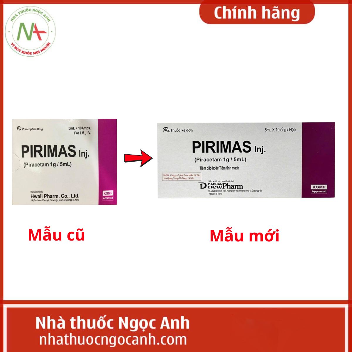 Pirimas Inj. 1g/5ml 11 Thay đổi mẫu mã thuốc Pirimas Inj. 1g/5ml