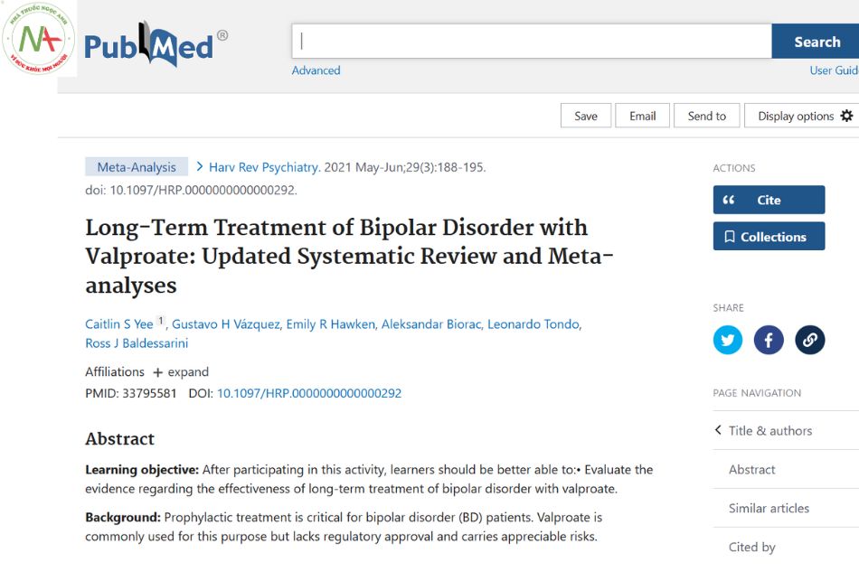 Long-Term Treatment of Bipolar Disorder with Valproate: Updated Systematic Review and Meta-analyses