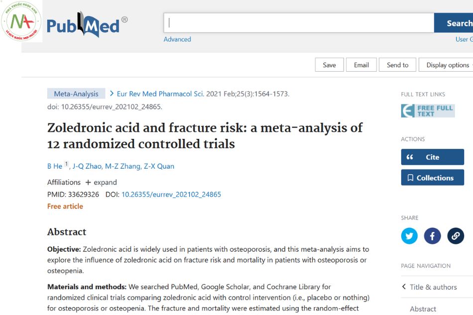 Zoledronic acid and fracture risk: a meta-analysis of 12 randomized controlled trials