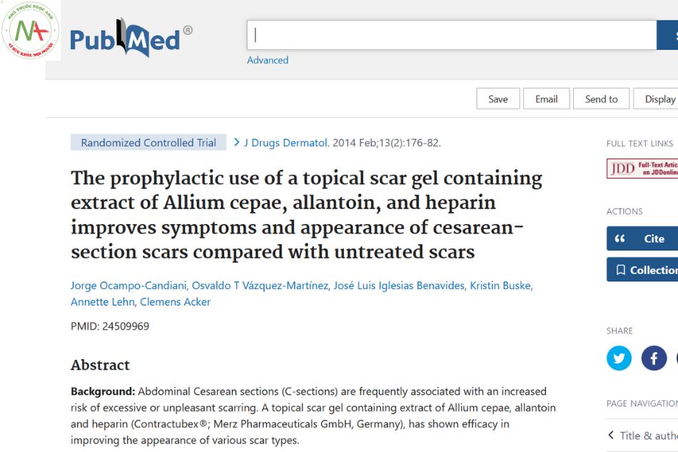 The prophylactic use of a topical scar gel containing extract of Allium cepae, allantoin, and heparin improves symptoms and appearance of cesarean-section scars compared with untreated scars