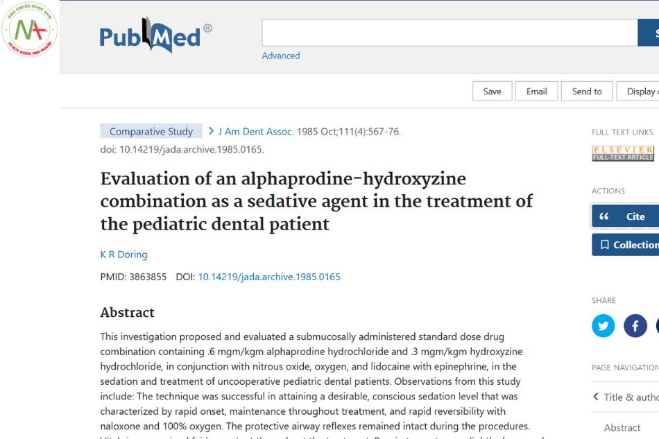 Evaluation of an alphaprodine-hydroxyzine combination as a sedative agent in the treatment of the pediatric dental patient