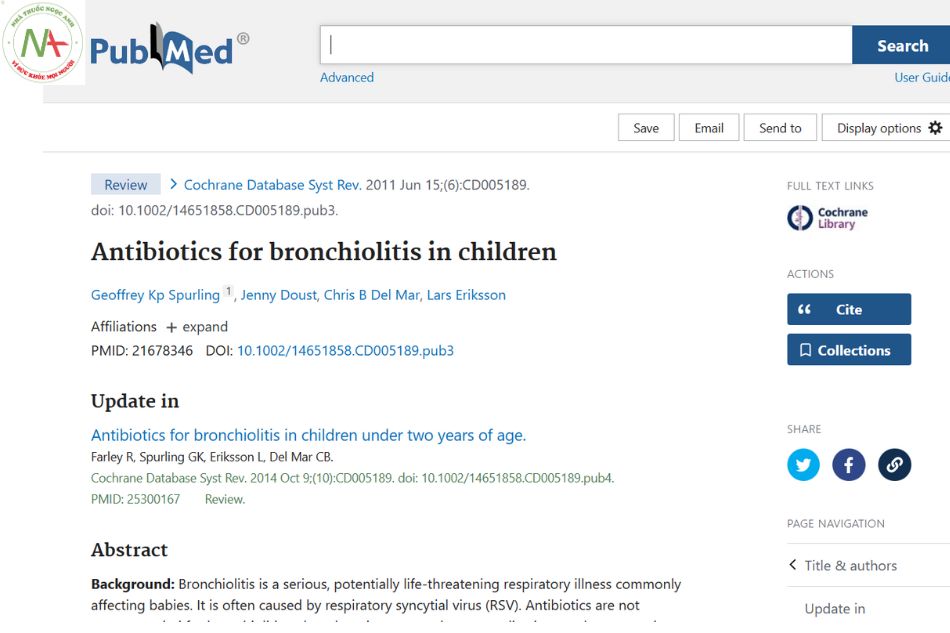 Antibiotics for bronchiolitis in children