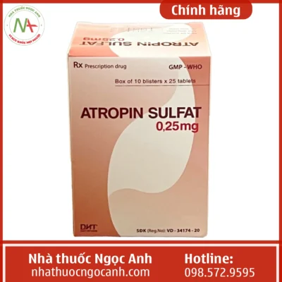 Hộp thuốc Atropin Sulfat 0,25mg Hataphar
