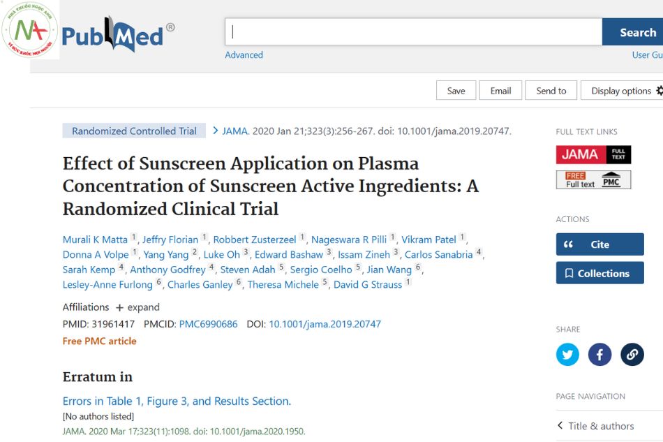 Effect of Sunscreen Application on Plasma Concentration of Sunscreen Active Ingredients: A Randomized Clinical Trial