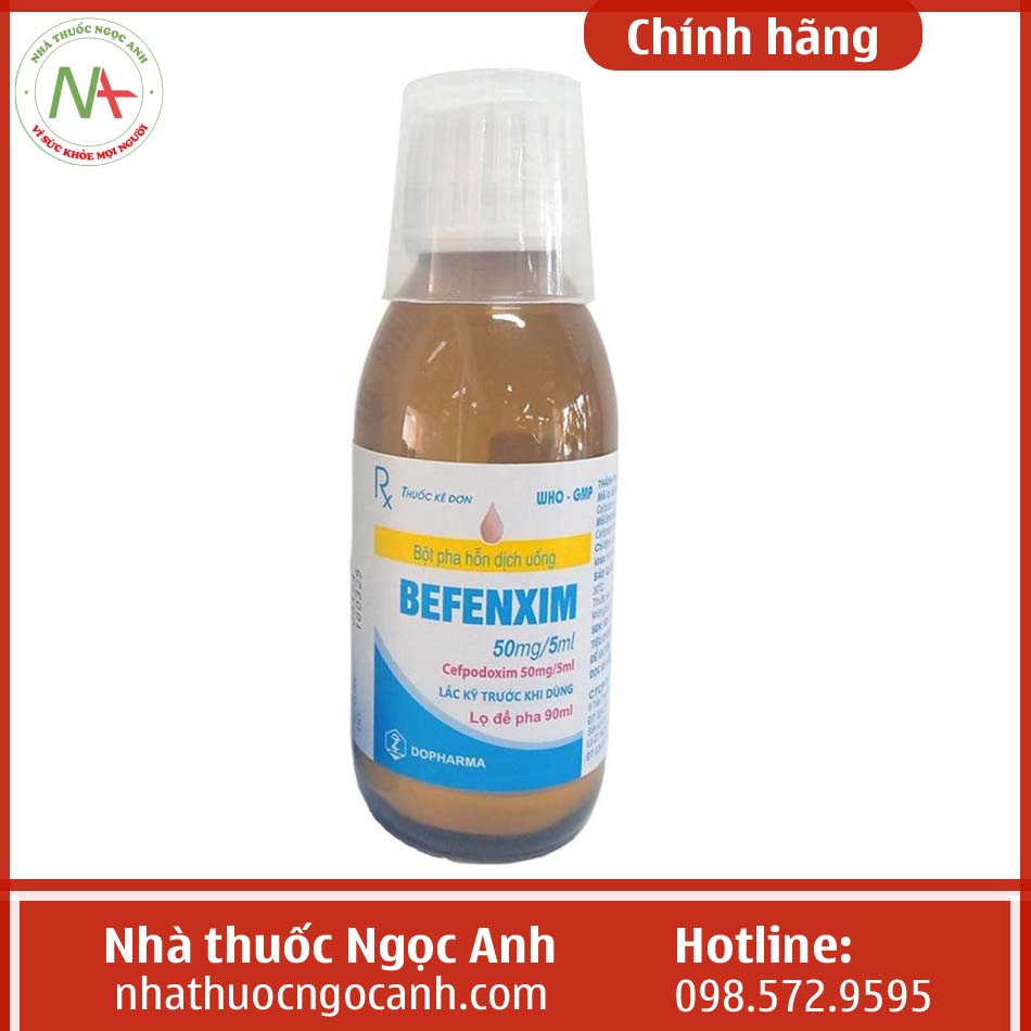 Lọ thuốc Befenxim 50mg/5ml 90ml