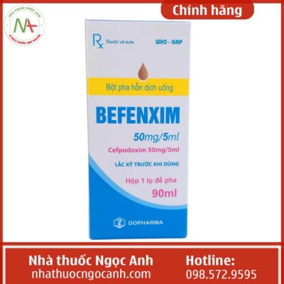 Hộp thuốc Befenxim 50mg/5ml 90ml