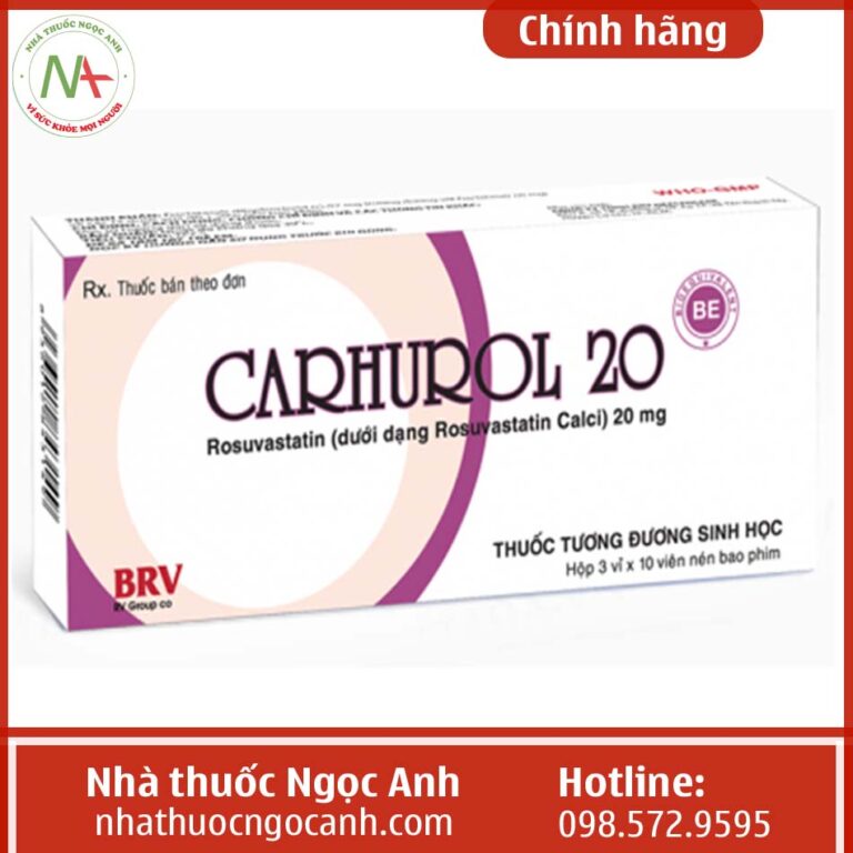 Hộp thuốc Carhurol 20