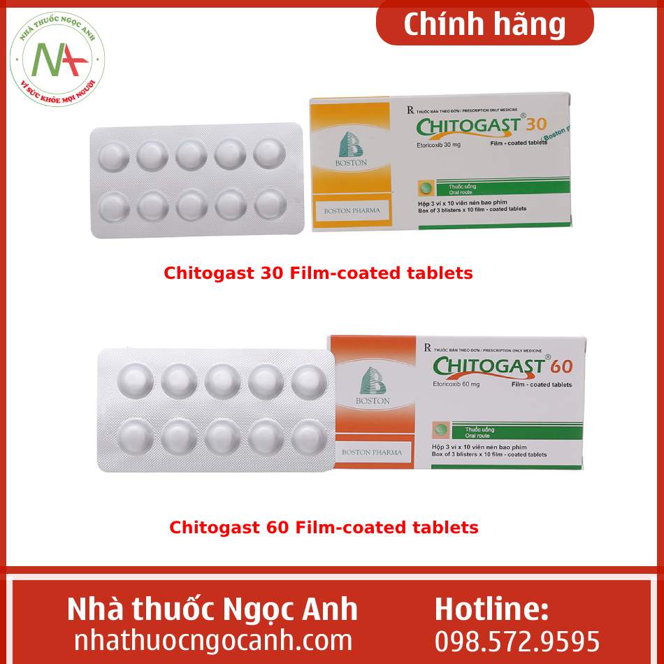 Chitogast 30 Film-coated tablets và Chitogast 60 Film-coated tablets 
