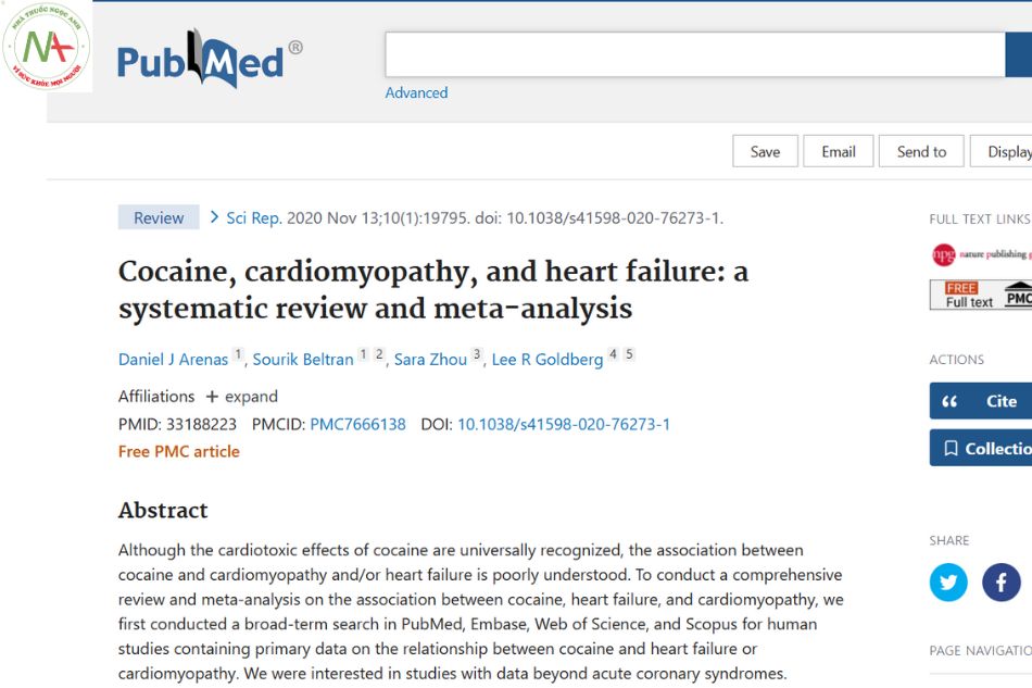 Cocaine, cardiomyopathy, and heart failure: a systematic review and meta-analysis